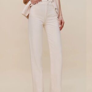 Chic Cream High-Waisted Pants